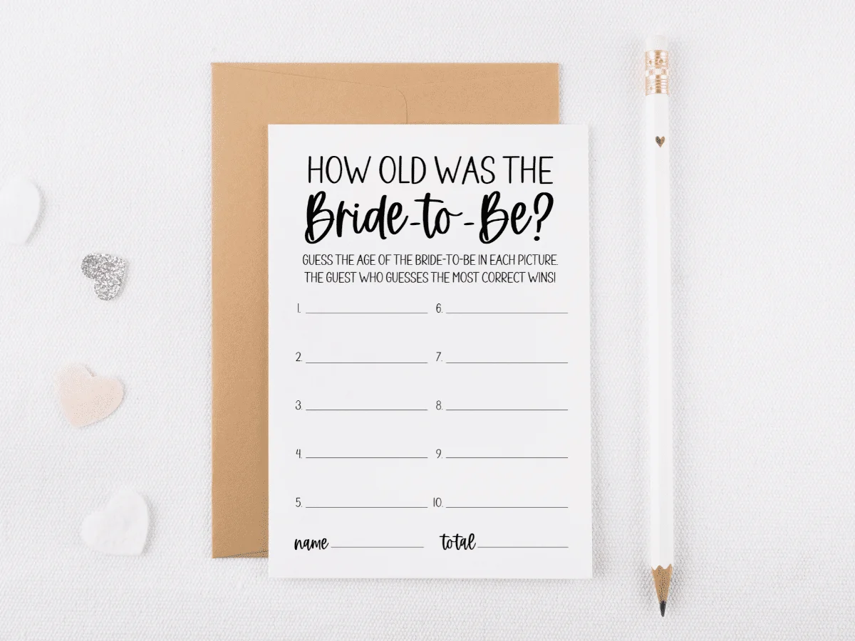 How Old Was the Bride Game: How to Play + Printable Cards