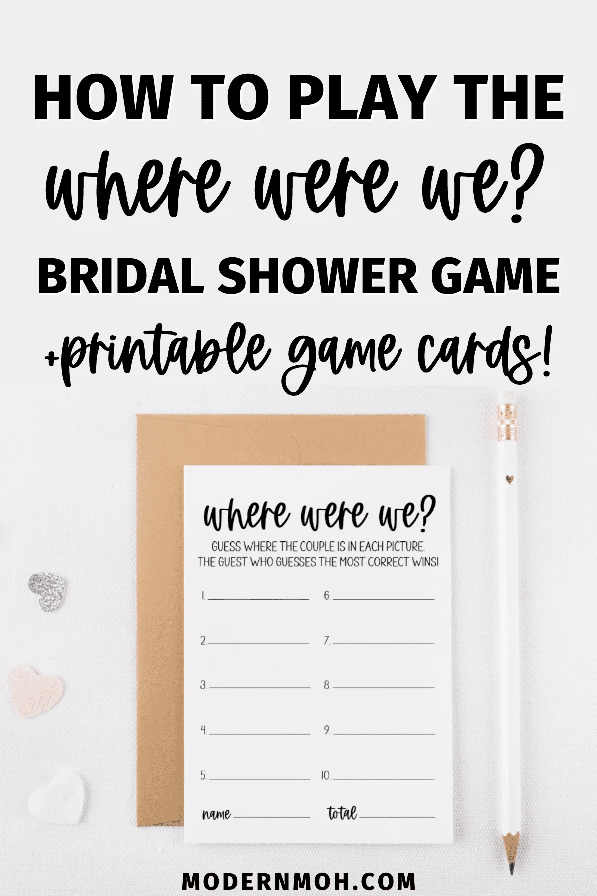 Where Were We Bridal Shower Game: How to Play + Printable Cards