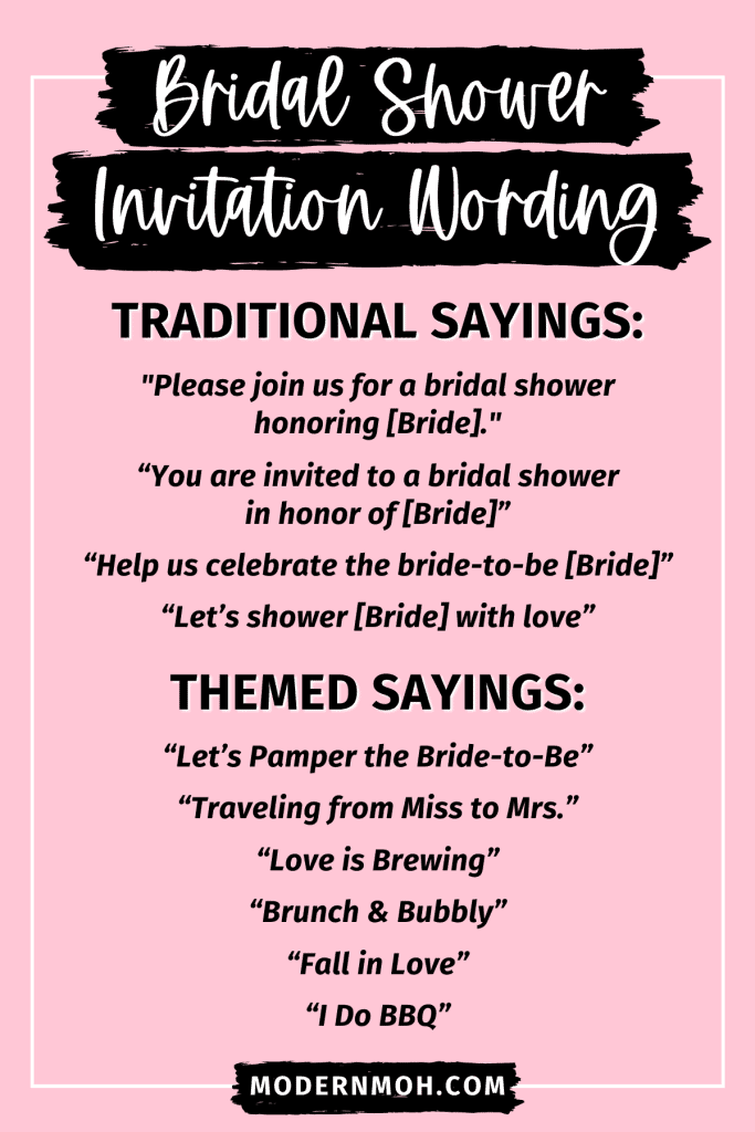 Bridal Shower Invitation Wording: 4 Key Details + Examples