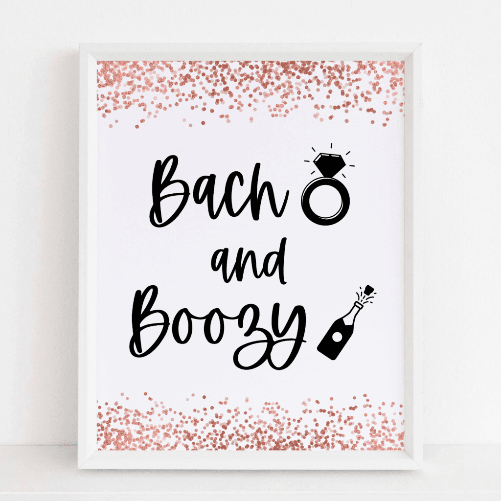 Bach and Boozy Sign (Rose Gold) - Modern MOH