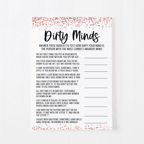 Bachelorette Dirty Minds Card