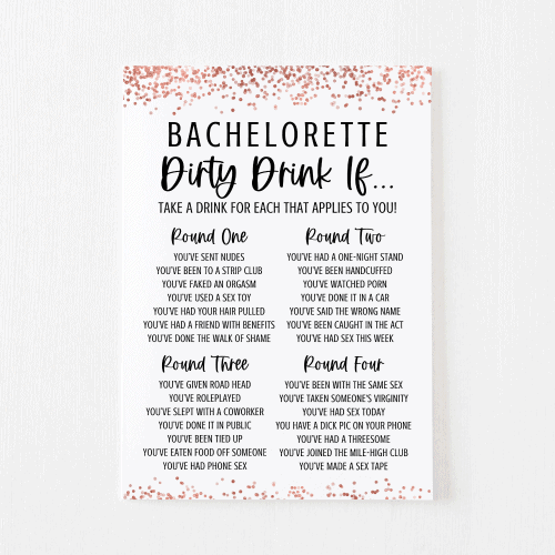 Dirty Drink If Card for bachelorette party games