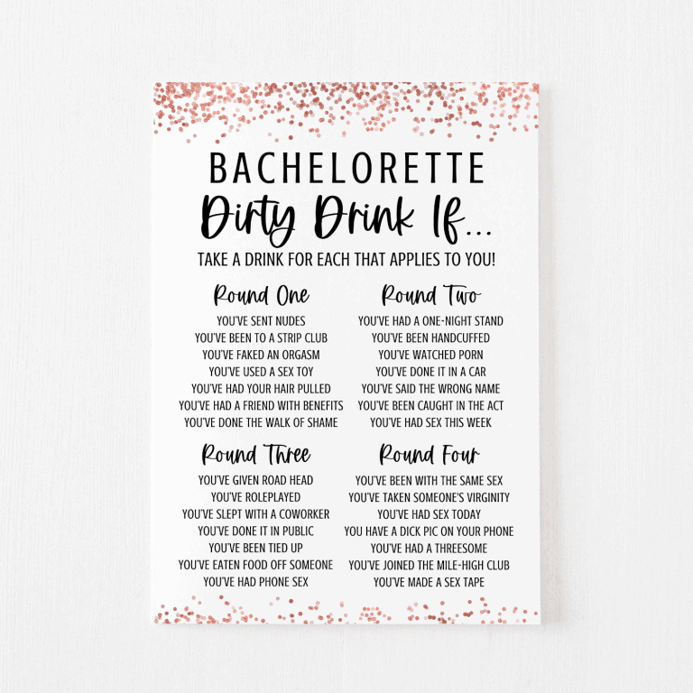 Bachelorette Drink If Cards (Rose Gold)