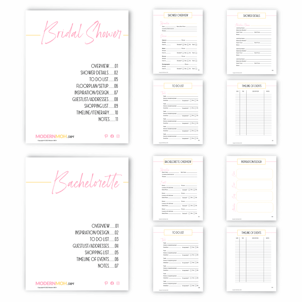 Maid of Honor Planner (Printable PDF Download) | Modern MOH
