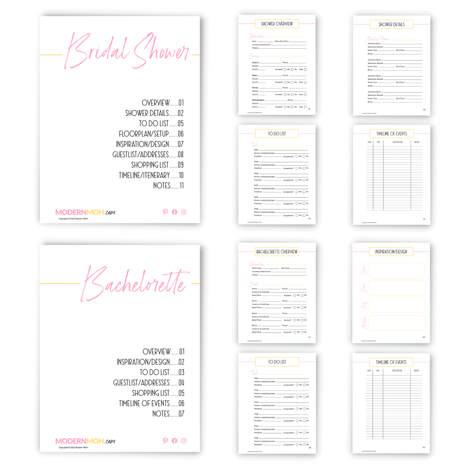 Maid of Honor Planner (Printable PDF Download) | Modern MOH