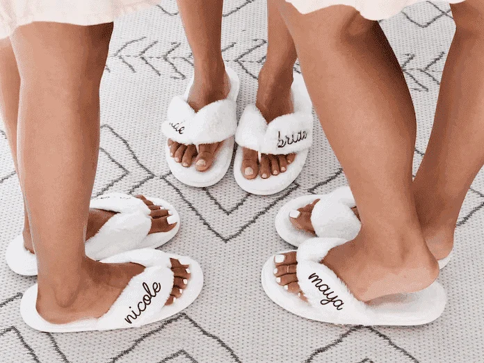 Bride and hot sale bridesmaid slippers