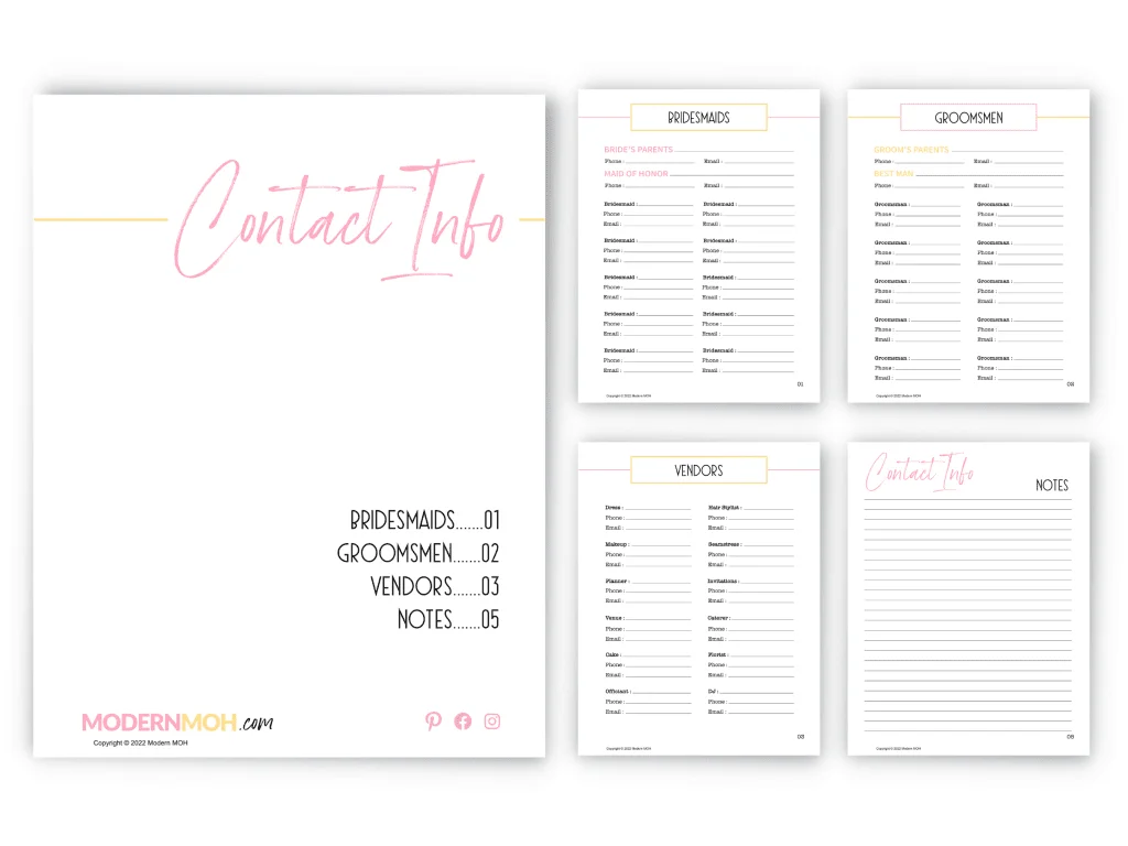 Matron of honor sales planner