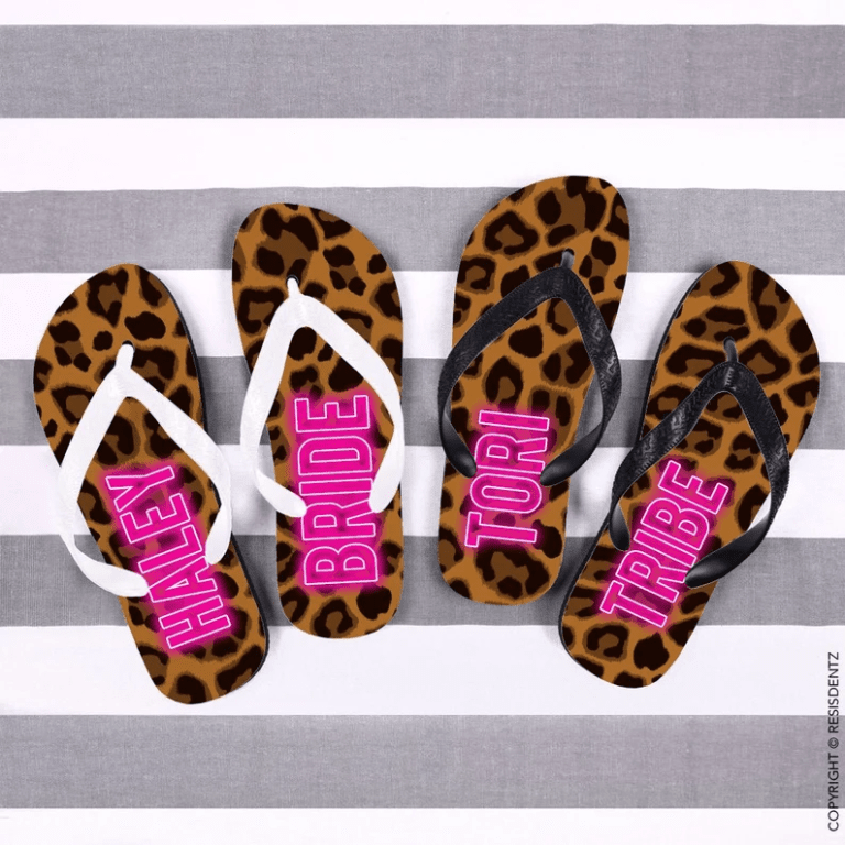 white bridesmaid flip flops