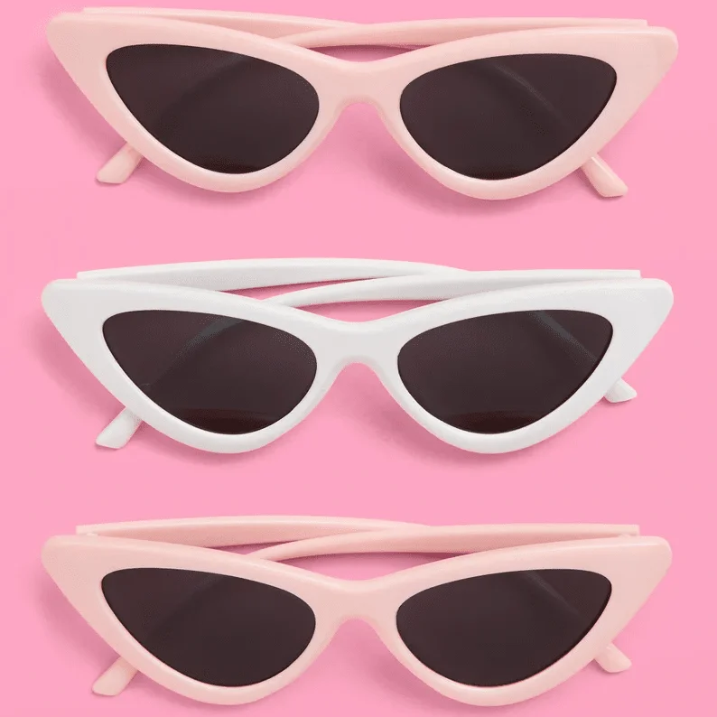 Weddingstar 5174-05 Womens Unique Shaped Bachelorette Party Sunglasses - Pink Heart Eyes