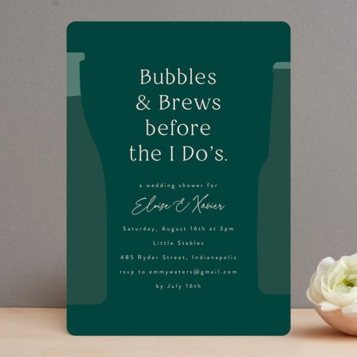 bubbles and brew bach party invitation