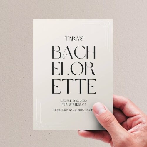 classy bachelorette party invitation