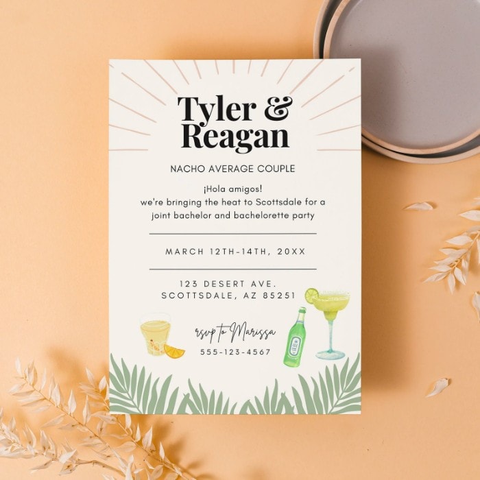 nacho average couple party invitation