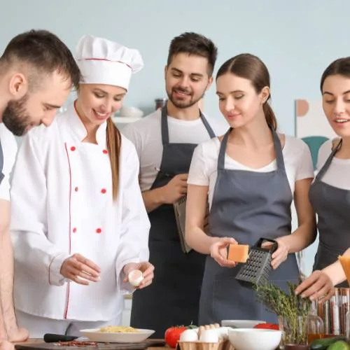 cooking class for combined bach party
