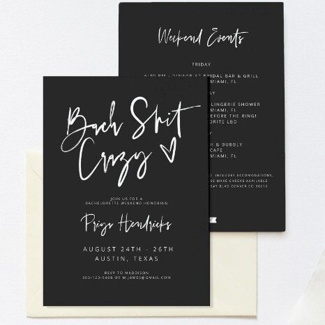 bach sh!t crazy party invitation