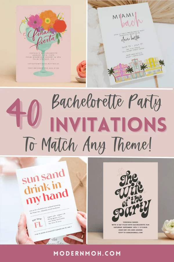 Bachelorette party invitations pin