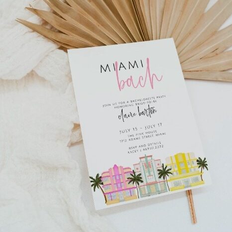 miami bach party invitation