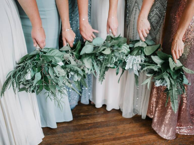 what can bridesmaids carry instead of flowers