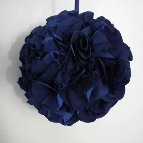 Fabric kissing ball as bouquet alternative