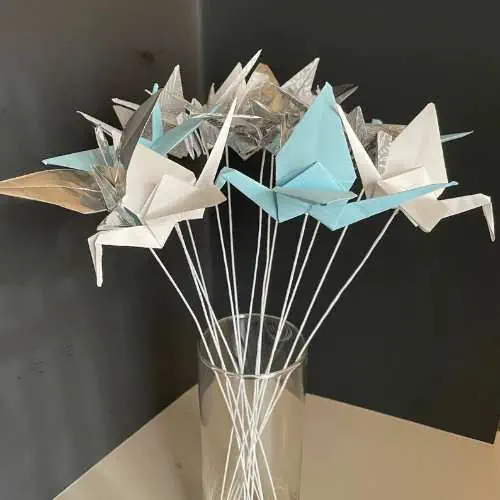 Origami crane bouquet