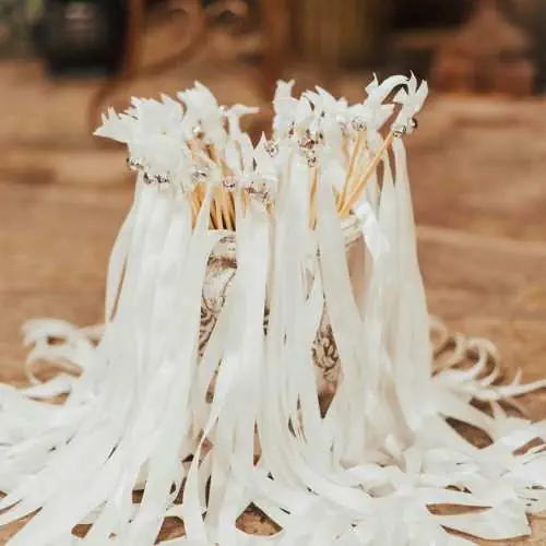Triple ribbon and bell wands