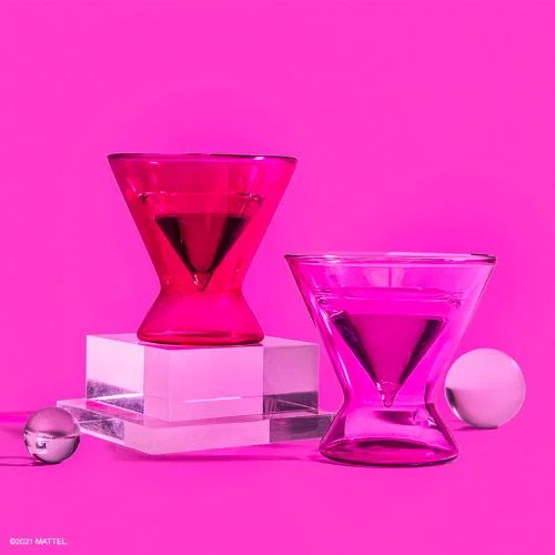 Barbie pink martini glasses