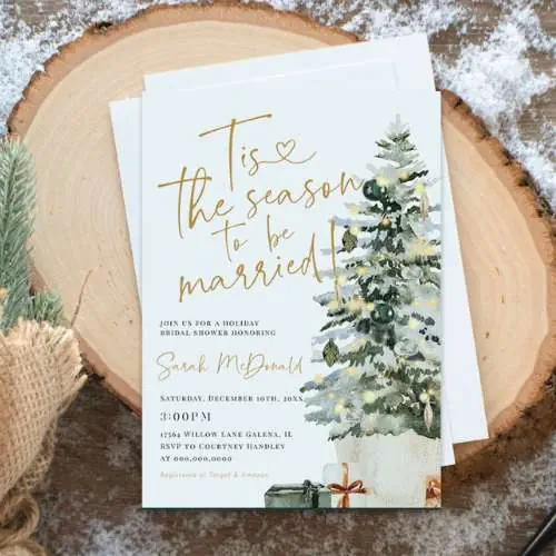 Christmas bridal shower invitation