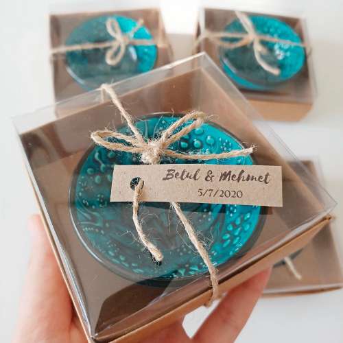 blue rustic bowl favor