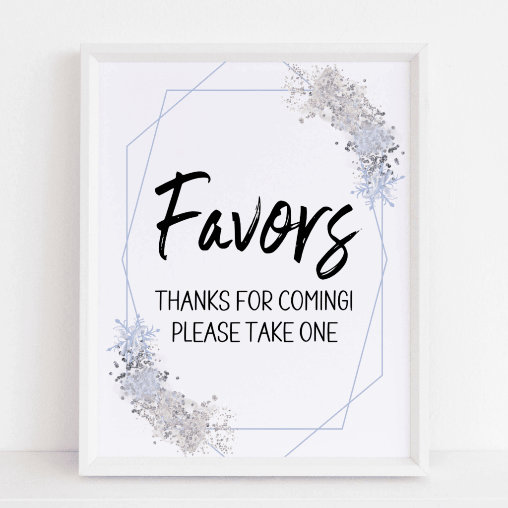 Favors Sign Winter