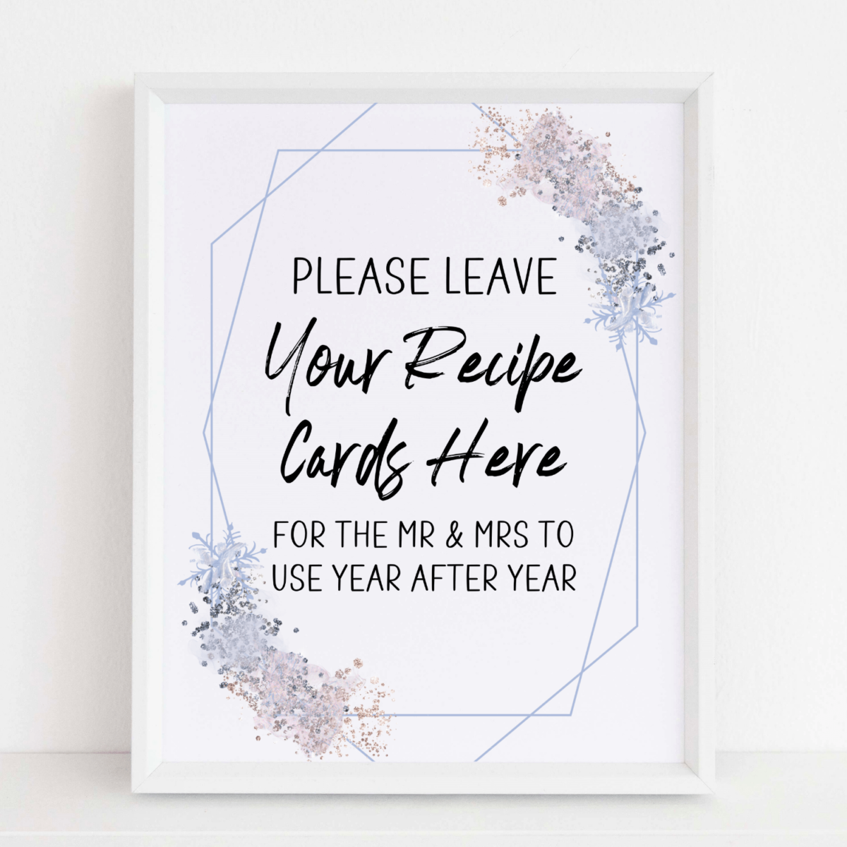 Menu Upon Request Sign Recipe Request Sign & Cards (Winter) - Modern MOH