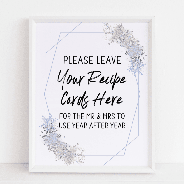 Recipe Card Sign Winter