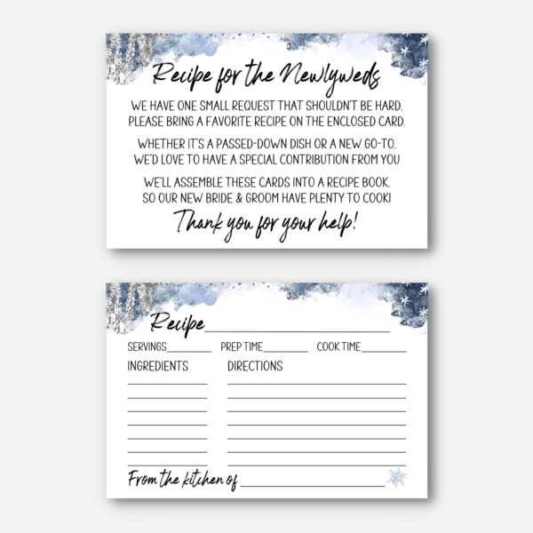 Recipe Cards Winter Recipe Cards Winter