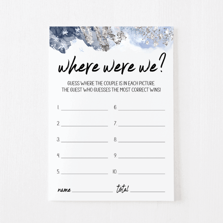 Where Were We game cards Winter theme