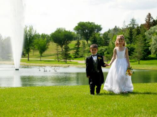 flower girl and ring bearer wedding party