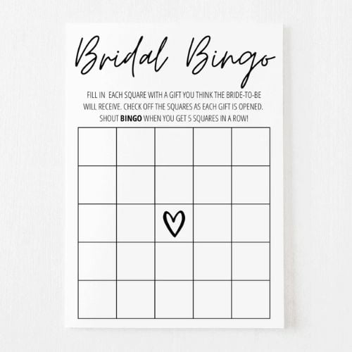 Bridal Shower Bingo