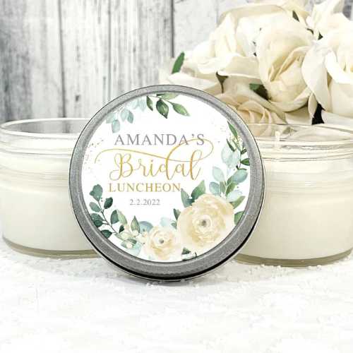 Greenery Bridal Shower Candle Favors
