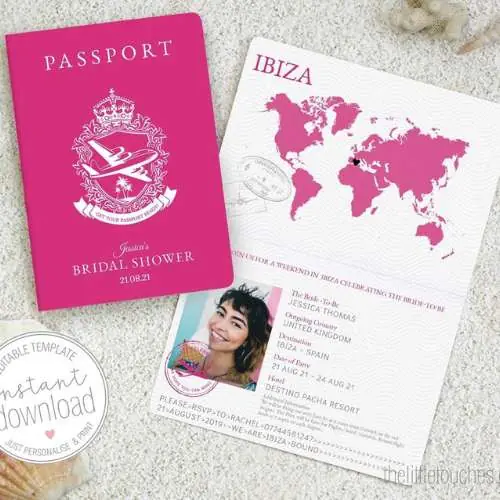 Passport Style Invitation