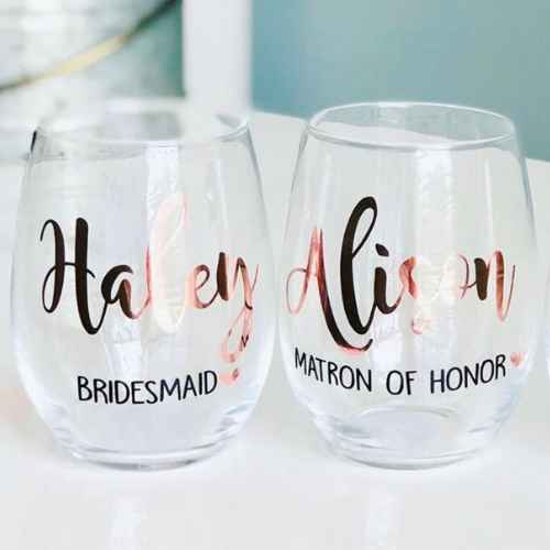 Personalized Stemless Wine Glass