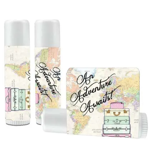 Travel Theme Lip Balm Favors