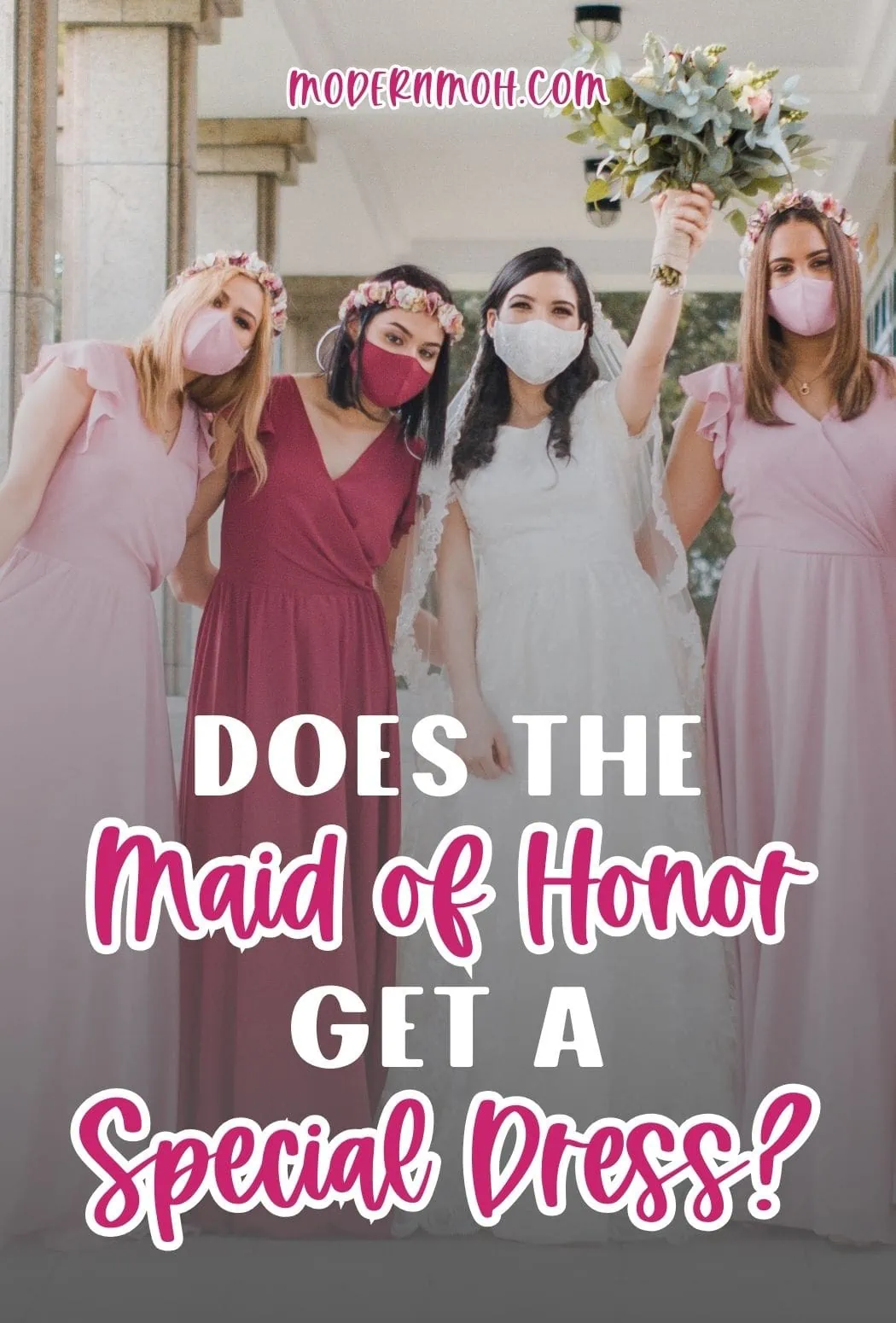 Maid of honor wear different color best sale