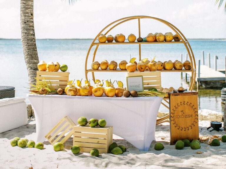 Fort Lauderdale Bachelorette Party featured image with a coconut rum stand on the beach