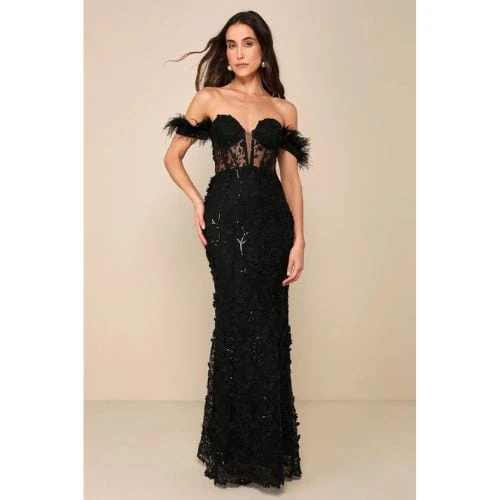 Midnight Sparkle Embroidered Dress