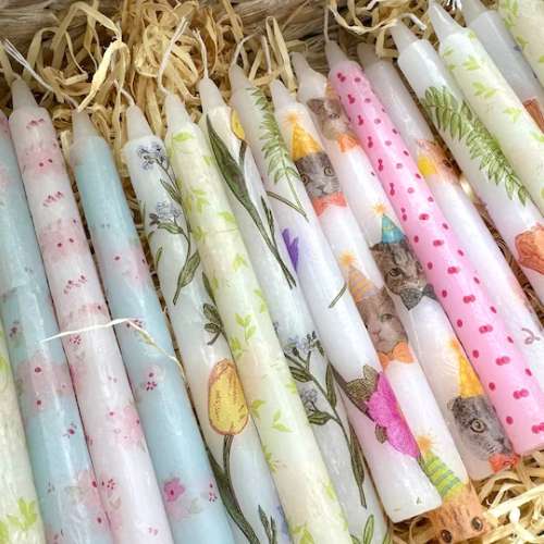 Painted Taper Candles