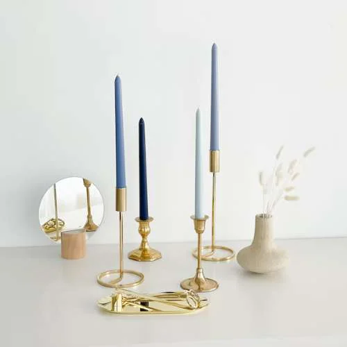 from pale blue to dark bule candles