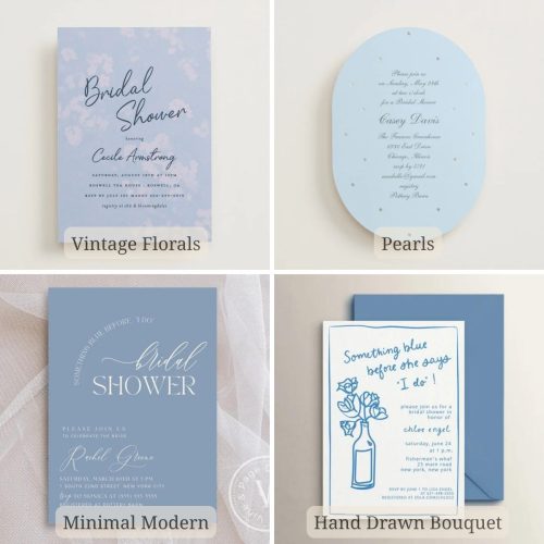 Something Blue bridal shower invitations