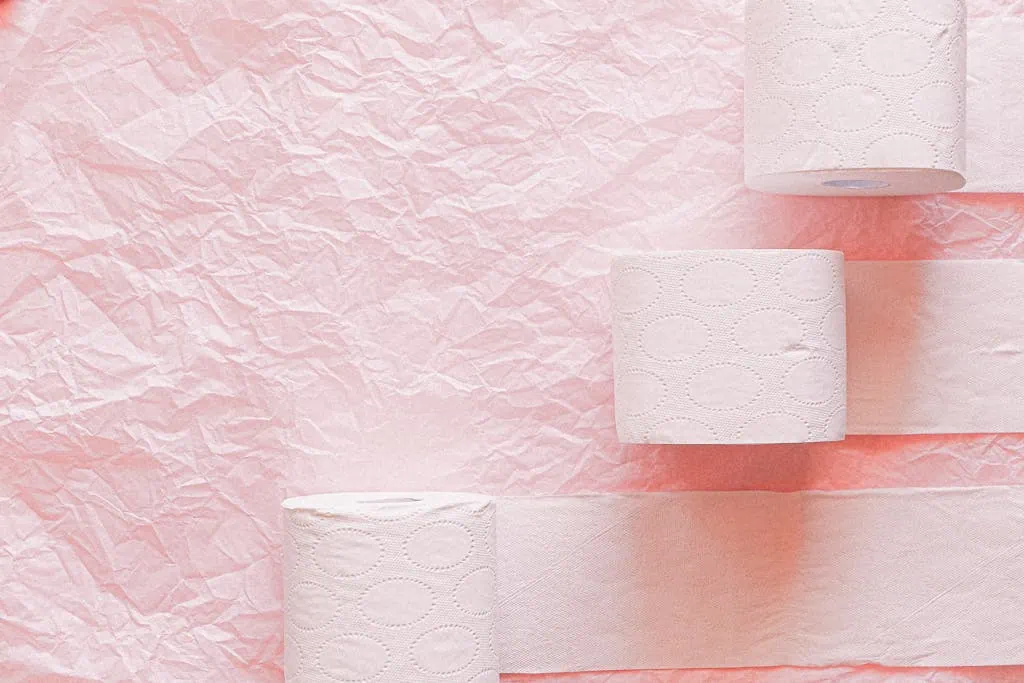 White Toilet Paper Roll on Pink Textile for a toilet paper dress game