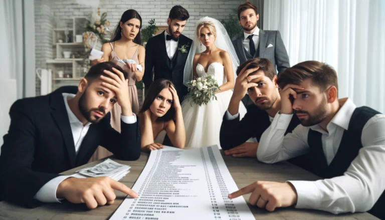 A-group-of-bridesmaids-and-groomsmen-looking-stressed