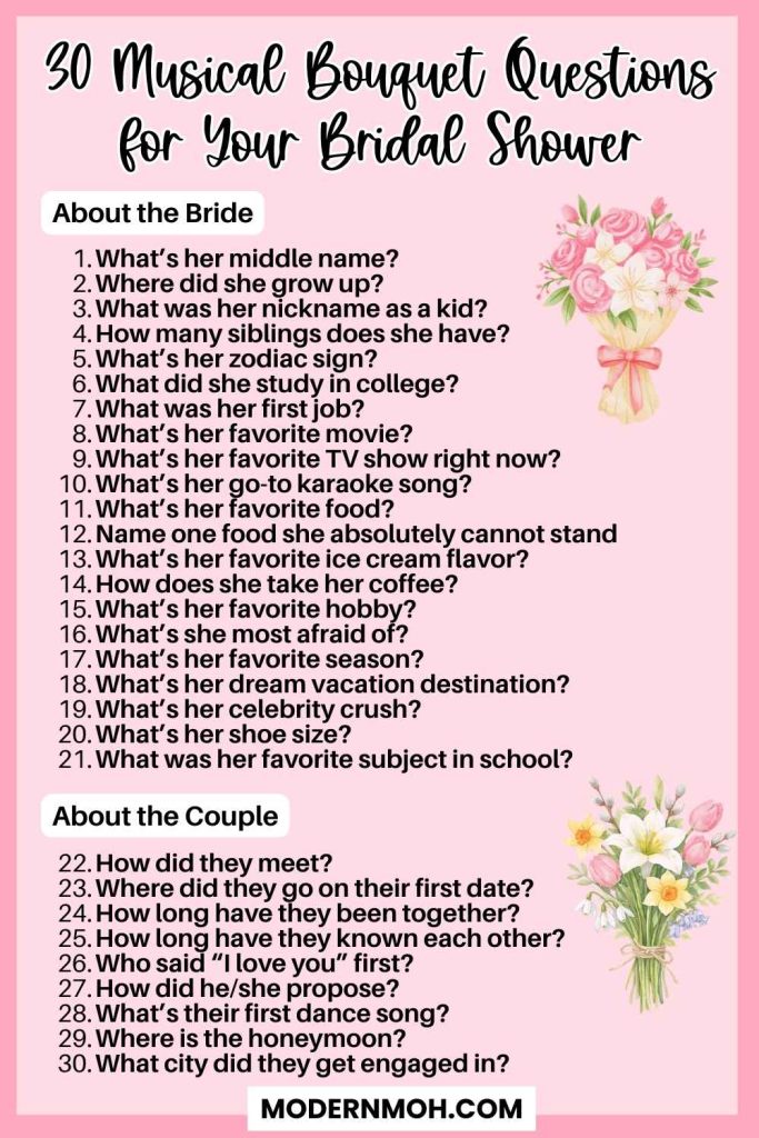 Musical Bouquet Questions