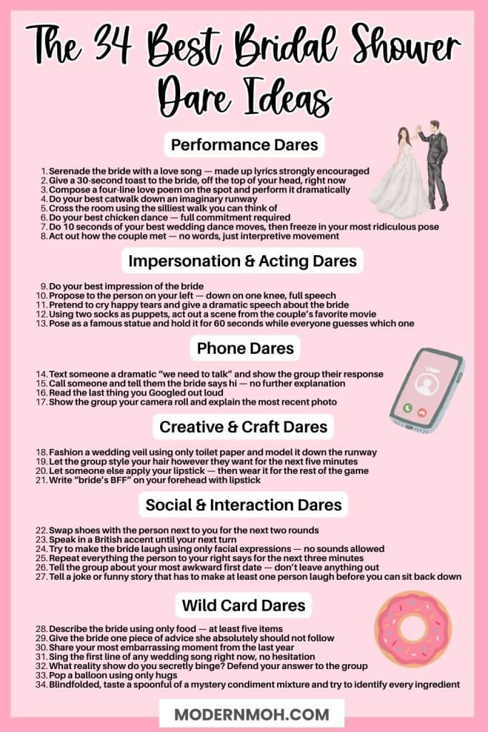 The 34 Best Bridal Shower Dare Ideas