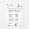 Country Love Songs Western themed bridal shower printable game