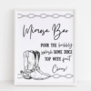 Mimosa Bar Western themed sign
